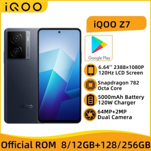 IQOO Z7 5G 8GB 128GB Snapdragon 782G Octa Core 6.64'' 120Hz LCD Screen 64MP Camera 5000mAh Battery 120W Charger