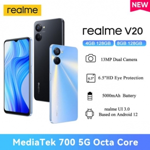 Realme V20 Smart Phone MediaTek 700 5G Octa Core 6.5 Inch 13MP Dual Camera 5000mAh Powerful Volume Battery Mobile Phone