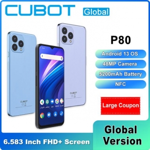 Cubot P80 6.583 Inch FHD+ Screen Android 13 Smartphone 8GB+256GB 5200mAh 48MP Camera Octa-Core Dual SIM 4G Global Version