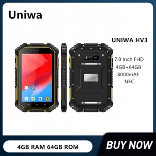 UNIWA HV3 Tablet 7.0 Inch FHD Android 9.0 Smartphon 4GB RAM 64GB ROM NFC Phone 13MP 8000mAh Battery Cellphone IP67 Waterproof
