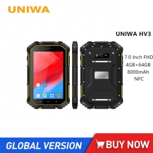 UNIWA HV3 Tablet 7.0 Inch FHD Android 9.0 Smartphone 4GB RAM 64GB ROM NFC Phone 13MP 8000mAh Battery Cellphones IP67 Waterproof
