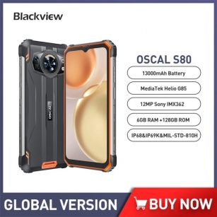 Blackview Oscal S80 Rugged Phone 6GB 128GBAndriod 12 Waterproof Cell Phone Helio G85 13000mAh Mobile Phone