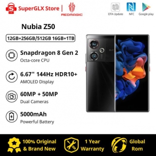 Nubia Z50 5G SmartPhone 6.67 Inch 144Hz Curved Flexible Display Snapdragon 8 Gen 2 Octa Core 64MP Dual Cameras 80W Quick Charge