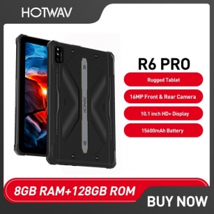 HOTWAV R6 Pro Rugged Tablet Android 12 8GB 128GB Octa Core 15600mAh 10.1 Inch HD+ Pad 16MP Camera Dual SIM Glove Mode Tablets PC