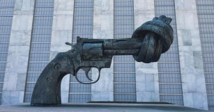United Nations 2024,  Non-Violence Bronze Sculpture