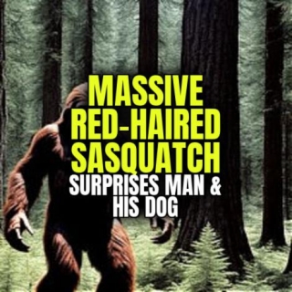 MASSIVE RED-HAIRED SASQUATCH Surprises Man & His Dog
