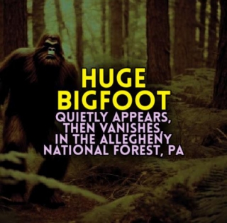 HUGE BIGFOOT Quietly Appears, Then Vanishes, In The Allegheny National Forest, PA