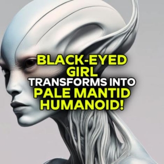BLACK-EYED GIRL Transforms Into PALE MANTID HUMANOID!