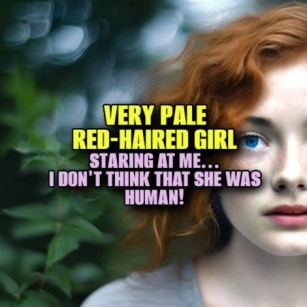 VERY PALE RED-HAIRED GIRL Staring At Me...I Don't Think That She Was Human!