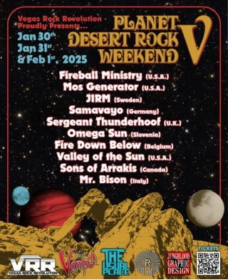 Heavy Rock Festival PLANET DESERT ROCK WEEKEND V Shares First Names For January 2025 Edition In Las Vegas; Tickets On Sale Now!