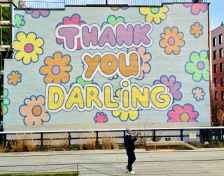 Thank You Darling Mural By Lily Van Der Stokker On The High Line