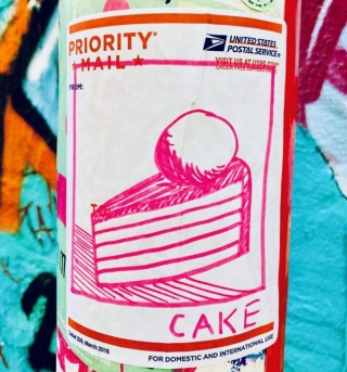 Pink Thing Of The Day: Pink Cake Slice Street Art