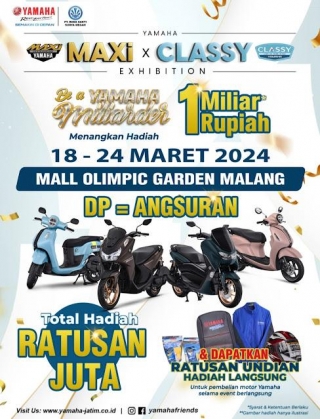 Yamaha MAXi X CLASSY Exhibition Hadir Di Malang, Ada Banyak Diskon Dan Hadiah