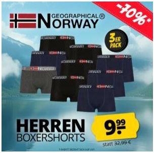 Geographical Norway Herren Boxershorts 3er-Pack Für 13,94€