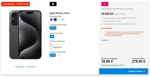 *YOUNG* Apple IPhone 15 Pro + 50GB LTE/5G + Alles-Flat Im Telekom-Netz Für 39,95€/Monat – Eff. 11,61€/Monat