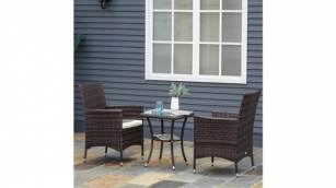 Outsunny Outdoor Rattan Garden Furniture 3 Piece Bistro Set £92.79 With Voucher @ Amazon