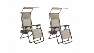 Zero Gravity Canopy Chair & Cup Holder Now £24.99 (was £49.99) @ The Range