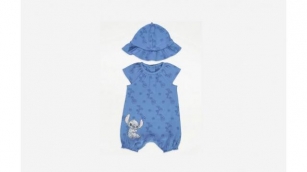 Disney Lilo And Stitch Blue Ribbed Romper And Sunhat Outfit £8 @ Asda George