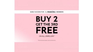 3 For 2 On Selected Jewellery @ Pandora For Members