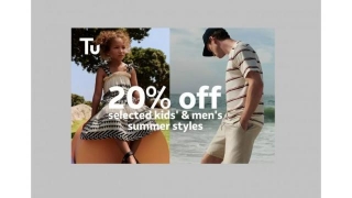 20% Off Selected Kids, Baby & Men's Clothing @ Argos & Tu Clothing