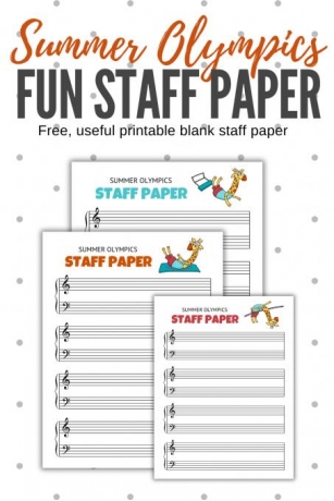 Print It! Summer Olympics Meets Blank Staff Paper