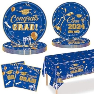 Graduation Party Supplies Dinnerware Set For 2024 50% Off With Coupon Code!