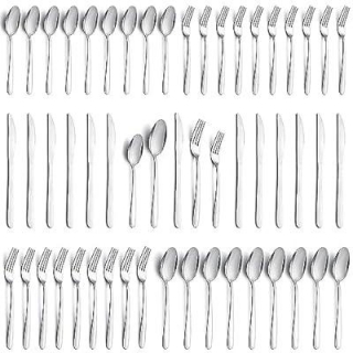 60 Piece Stainless Steel Silverware Set 50% Off With Promo Code!