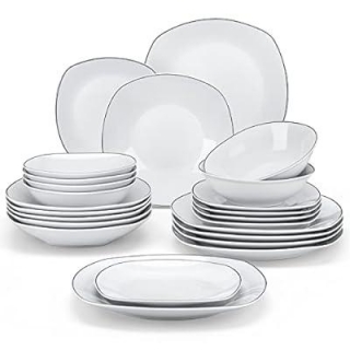 24-Piece Porcelain Square Dinnerware Set 50% Off With Coupon Code!