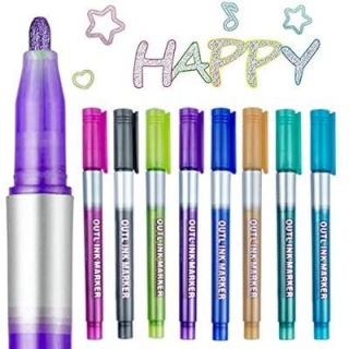 Outline Markers Pens, 8 Colors 45% Off With Coupon Code!