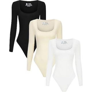 Long Sleeve Bodysuits, 3 Pack 50% Off With Promo Code!