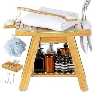 Bamboo Shower Bench Seat 60% Off With Coupon Code!