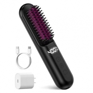 Cordless Hair Straightener Brush 55% Off With Discount Code!