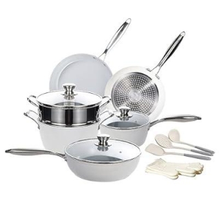Ceramic Nonstick Kitchen Cookware Set, 13 Piece 50% Off With Discount Code!
