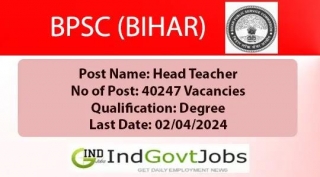 Bihar Head Teacher Vacancy 2024 Apply Online | 40247 Vacancies | Notification, Syllabus