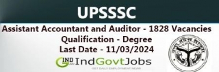 UPSSSC Assistant Accountant And Auditor Recruitment 2024 Apply Online For 1828 Posts