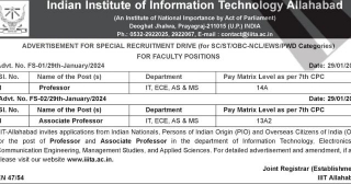 IIIT Allahabad Recruitment 2024 Apply Online | 13 Faculty Vacancies