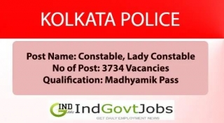 Kolkata Police Constable Recruitment 2024 Apply Online (3734 Vacancies)
