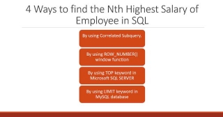 4 Ways To Find Nth Highest Salary In SQL - Oracle, MSSQL And MySQL