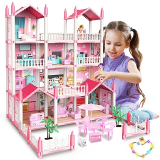 JoyStone 14 Room Dollhouse With Doll Toy Figures Only $25.59