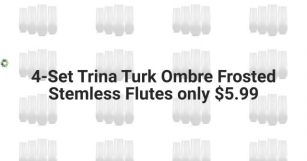 4-Set Trina Turk Ombre Frosted Stemless Flutes Only $5.99