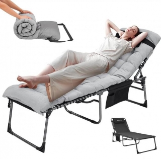 Foldable Multi-Position Lounge Chair With Mattress Pad $69.99