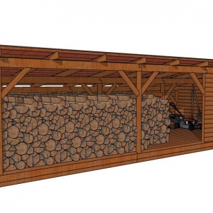 12×30 Firewood Shed Plans – 15 Cords Storage