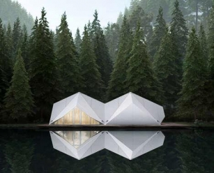 Origami-Inspired Sleek Cabins - A.L.P.S. Designs The Infinity Mobile Architecture System (TrendHunter.com)