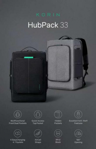 Pocket-Packed Antitheft Travel Bags - The Korin HubPack 33 Offers Ample Storage Throughout (TrendHunter.com)