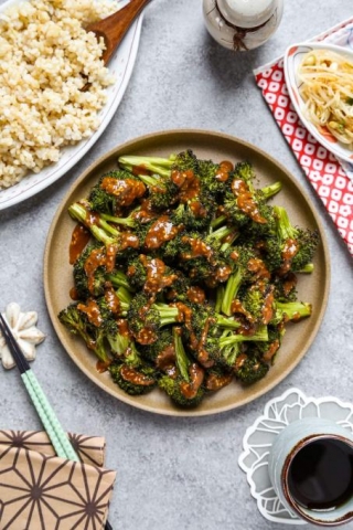 Roasted Broccoli With Miso Sauce