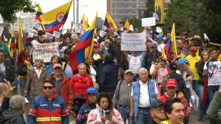 Thousands Protest In Bogota Against President Petro