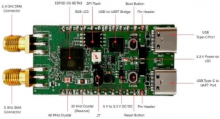 ESP32-C5 Beta Board Features 2.4GHz And 5GHz SMA Antenna Connectors, Two USB-C Ports
