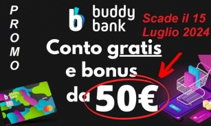 Codice Invito 50 Euro Buddybank Giugno Luglio 2024