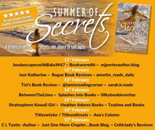 #BlogTour #BookReview ~ Summer Of Secrets (A Rosshaven Romance ~ Book 1) By Adrienne Vaughan #Contemporary #IrishFiction @adrienneauthor @rararesources