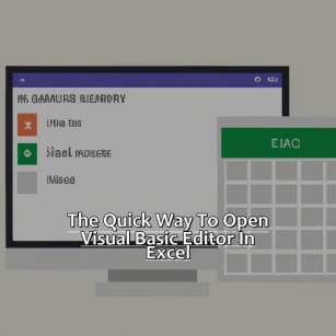 The Quickest Way To Open The Visual Basic Editor In Excel